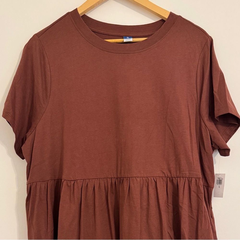 Brown Tiered Midi Dress